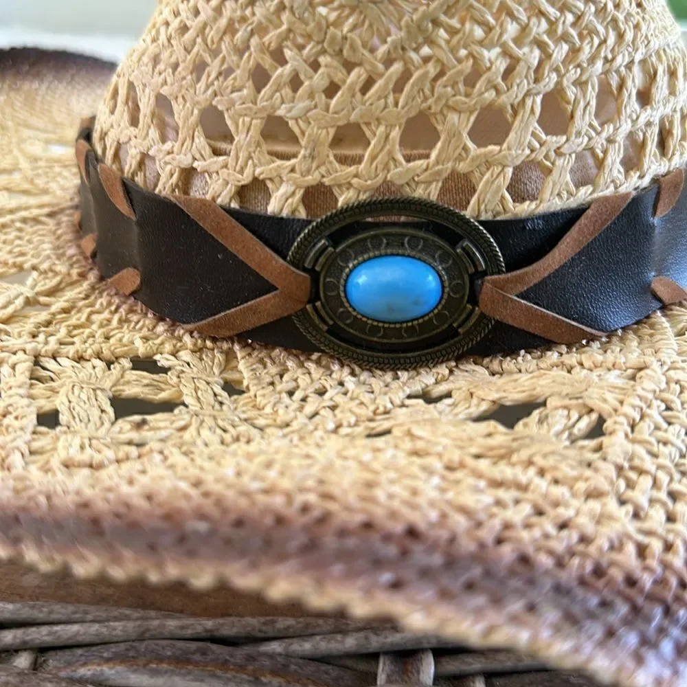 TOVOSO Straw Cowboy Hat for Women and Men with Shape-It Brim, O/S